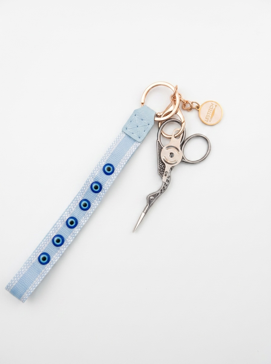 Evil Eye Wrist Fob - Light Blue