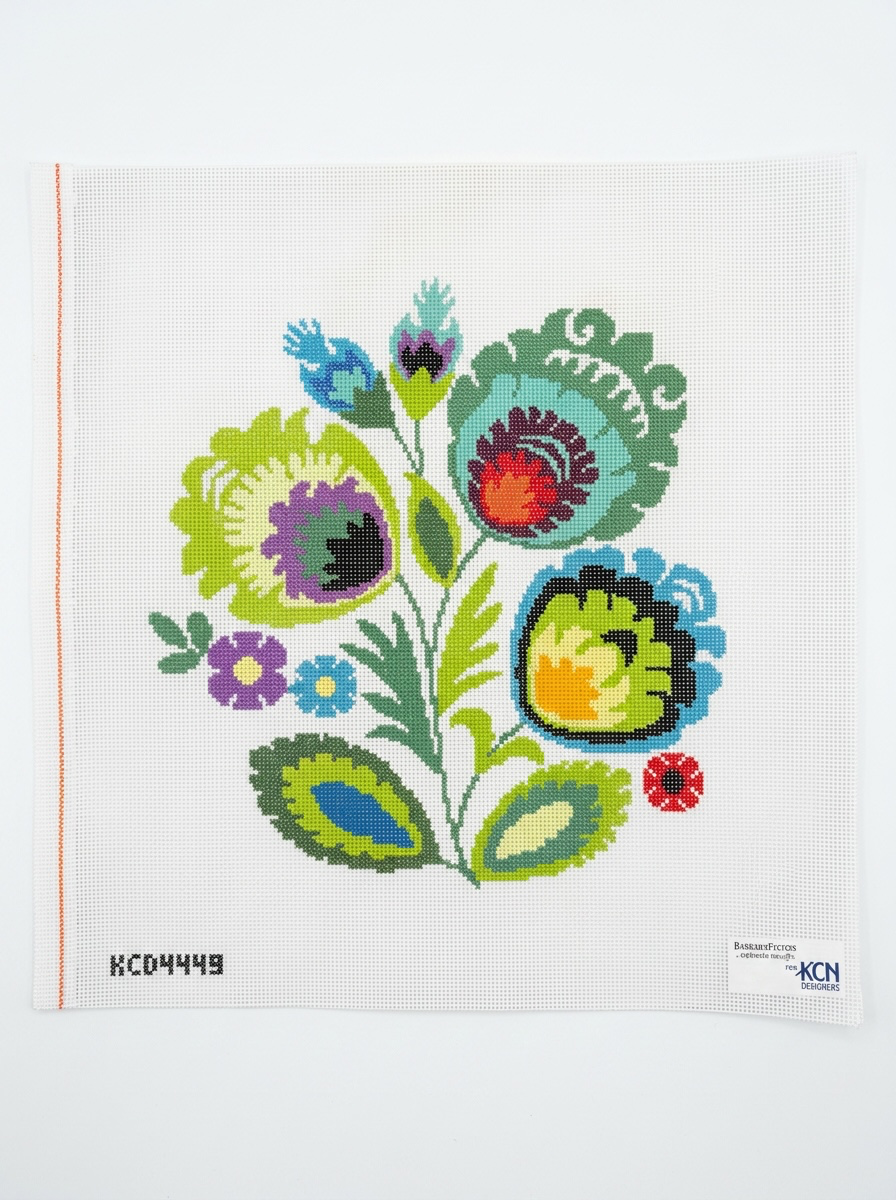 Polish Folk Design - Green Flower