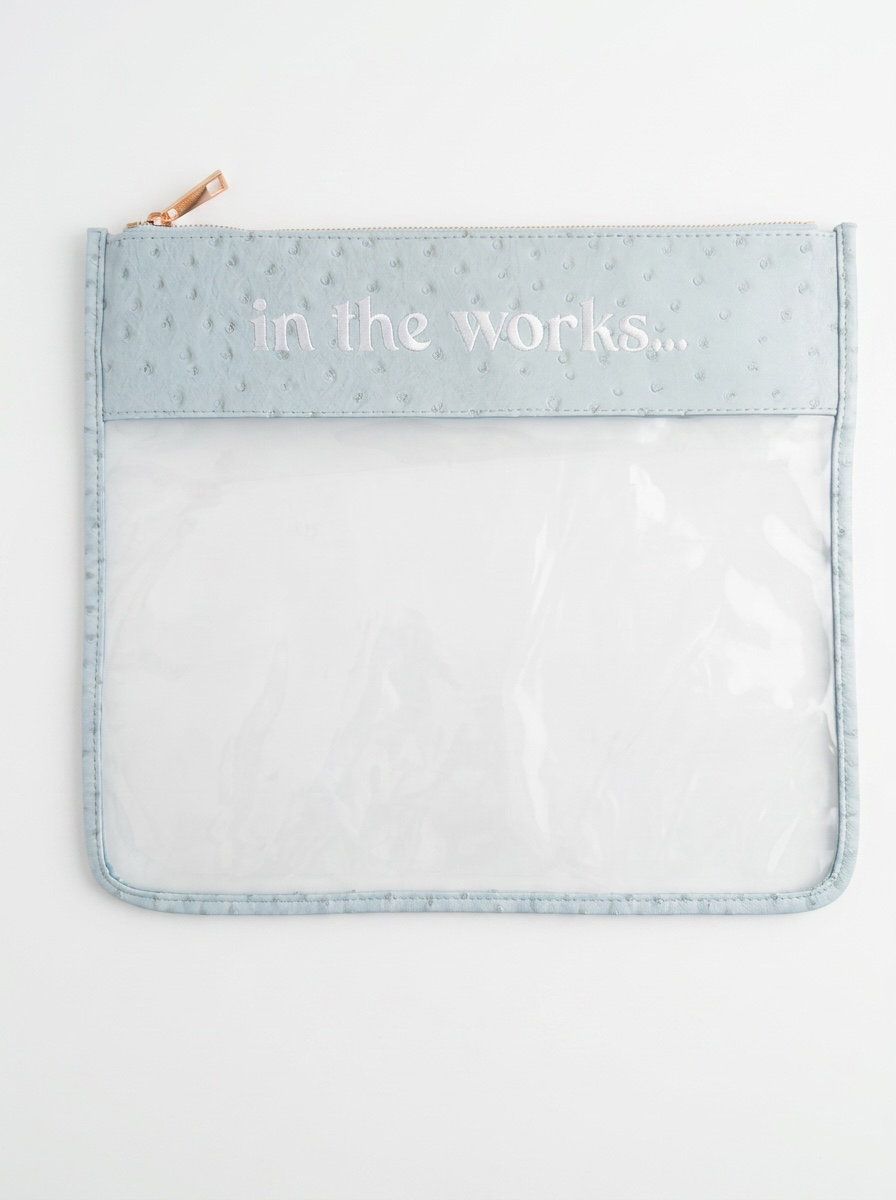 In The Works Project Bag - Blue Ostrich