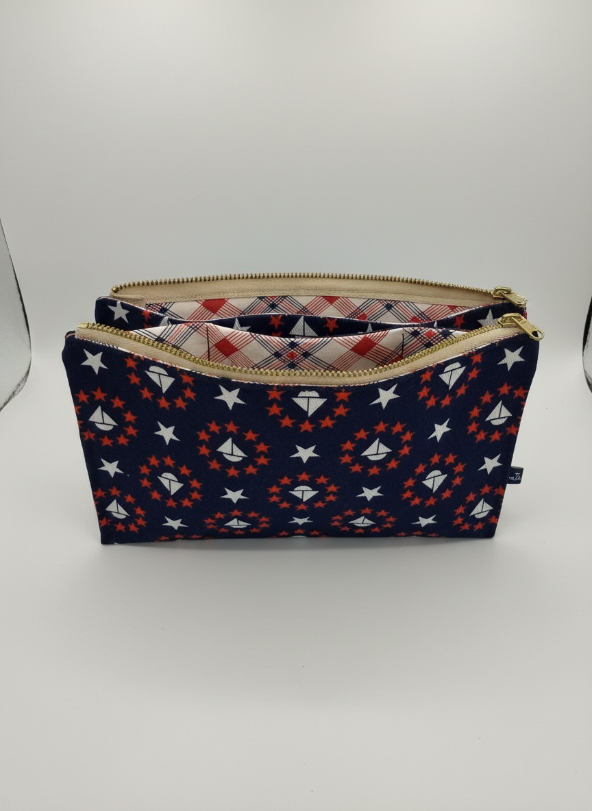 Hand Sewn project Bag - Sailboat