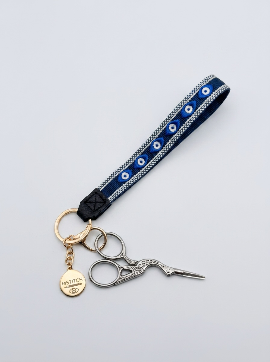 Evil Eye Wrist Fob - Navy Blue