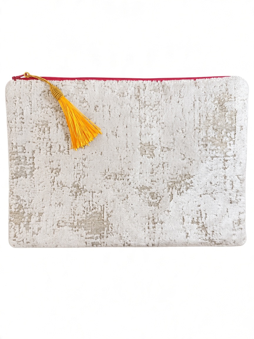 Anna Clutch - Patterned White