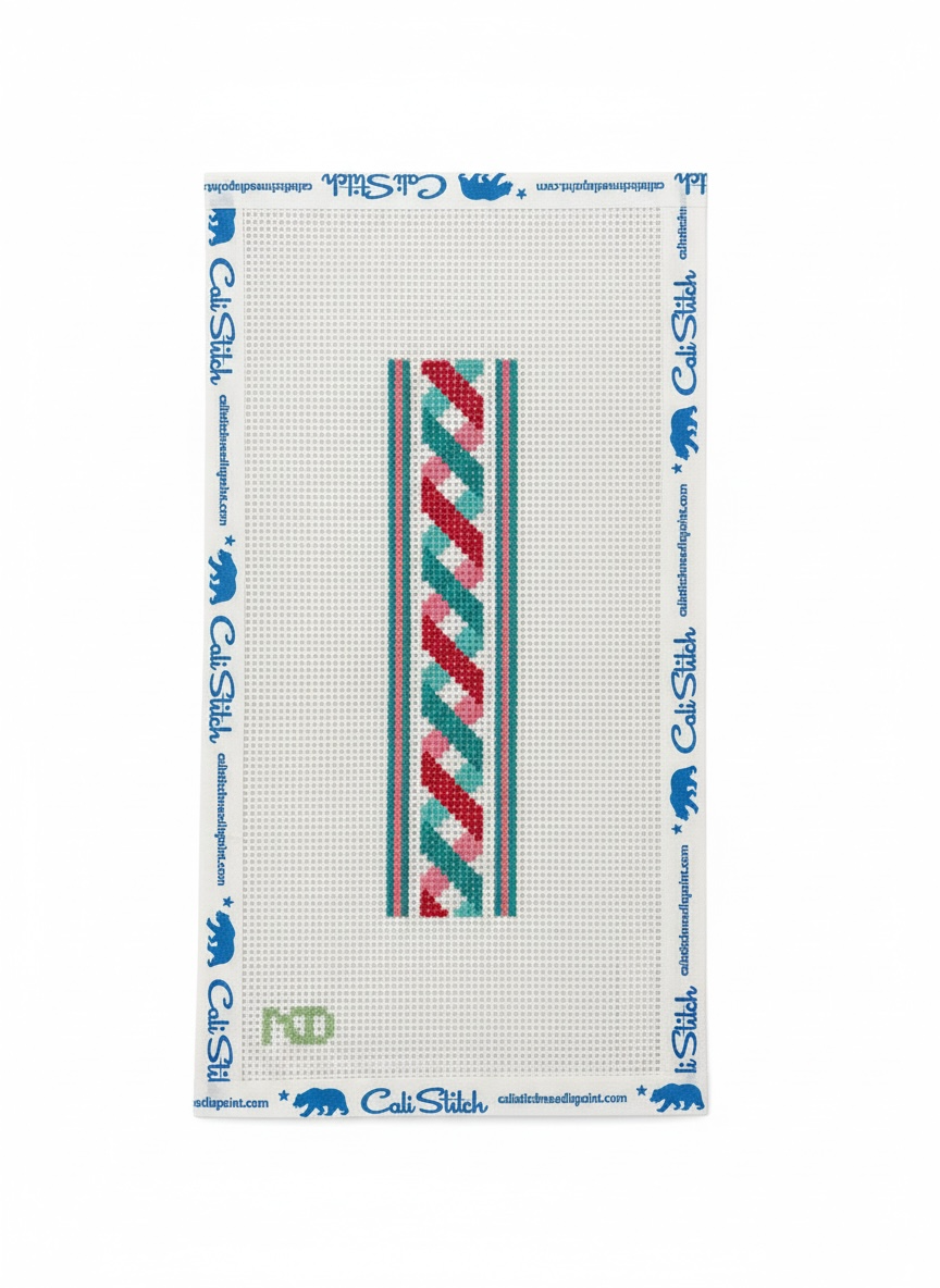 Twisting Ribbon Key Fob Blue and Teal