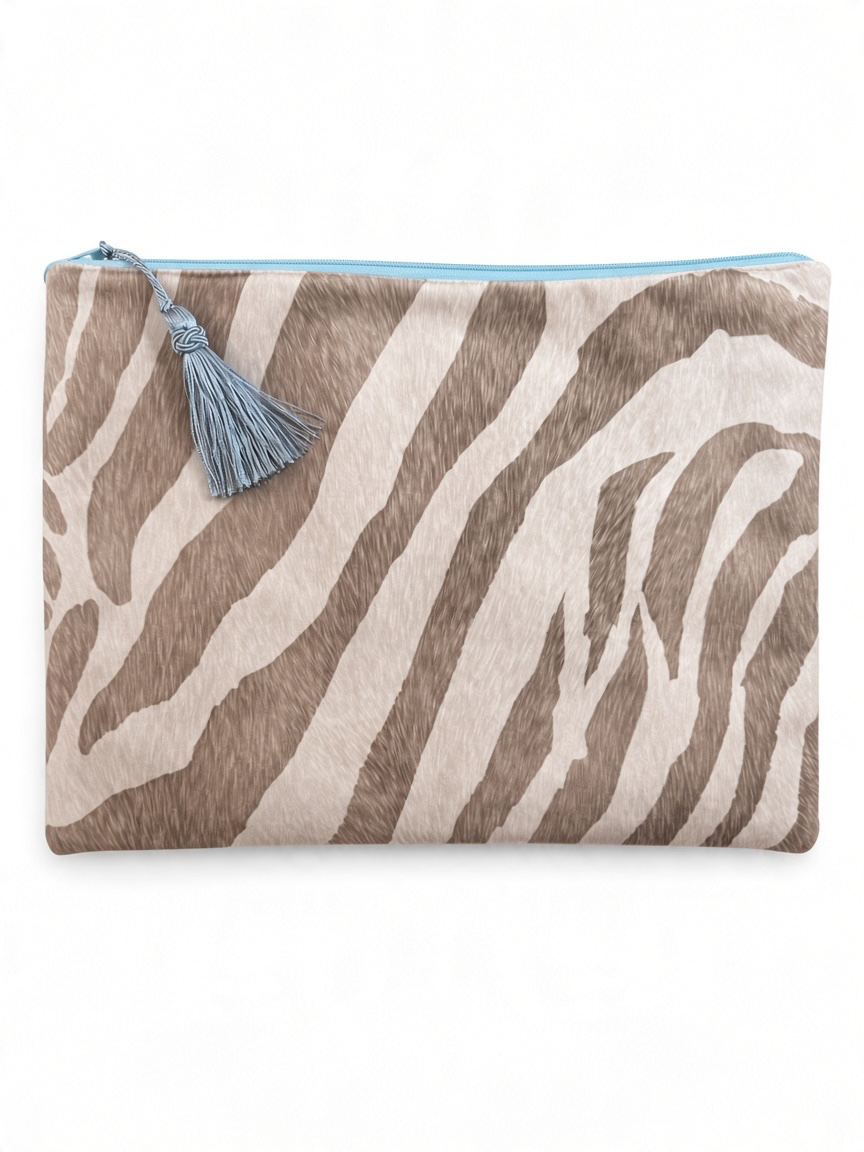 Anna Clutch - Neutral Zebra