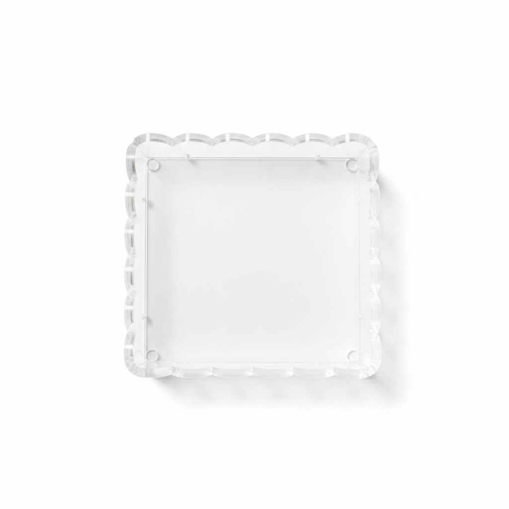 Scallop Acrylic Tray - 5" Square