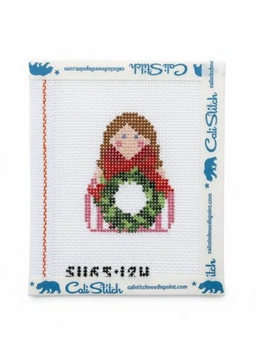 Stitch-Its Wreath Angel with Red Bow
