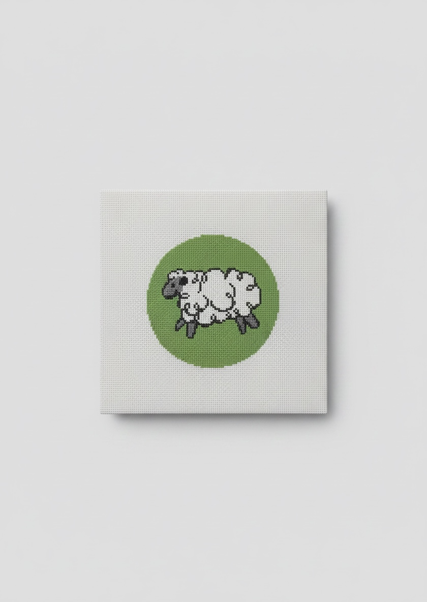 Whimsical Sheep Round