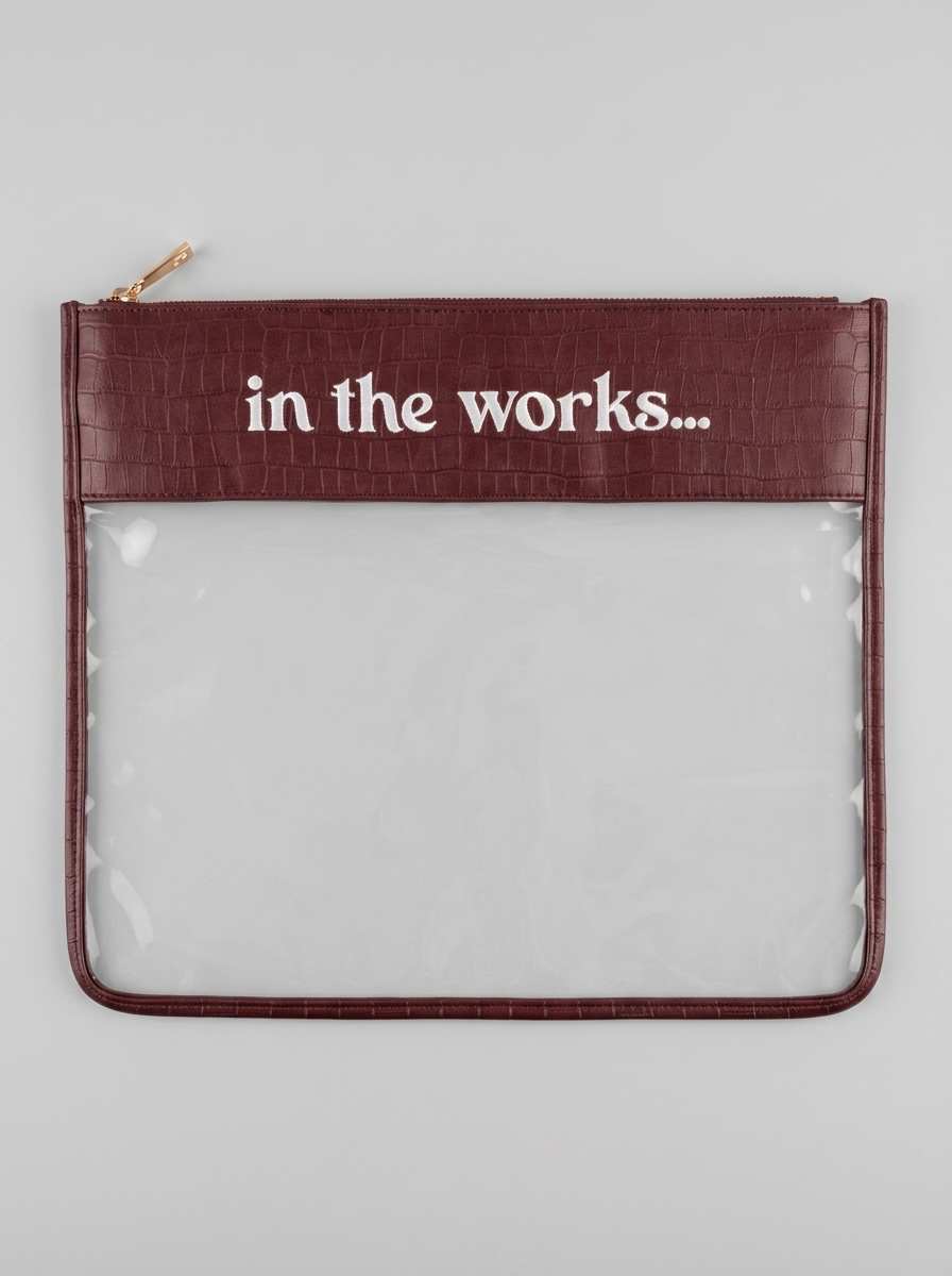 In The Works Project Bag - Burgundy Croc