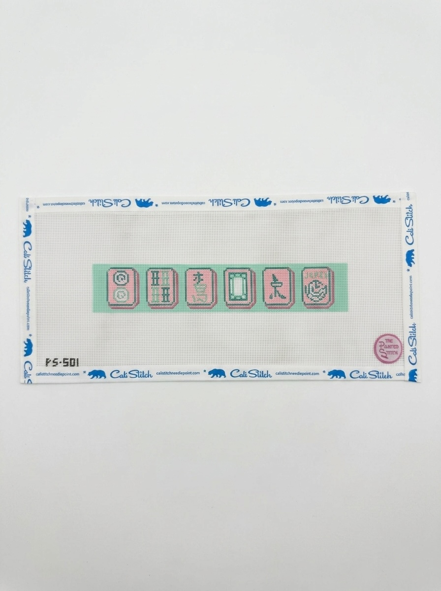 Mahjong Key Fob: Pink + Green