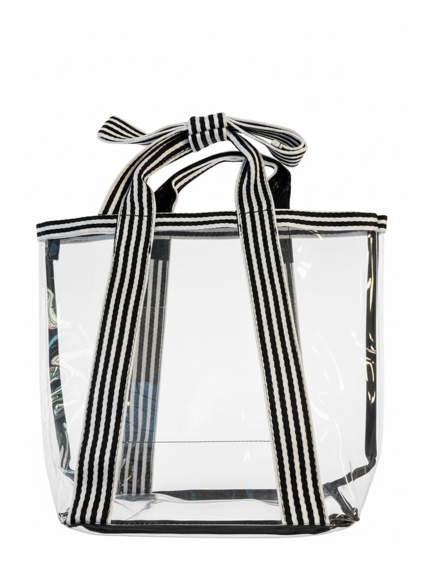 Bow Bag with Clear Pocket for Needlepoint