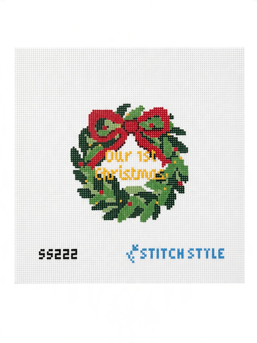 Our First Christmas Wreath w/Stitch Guide