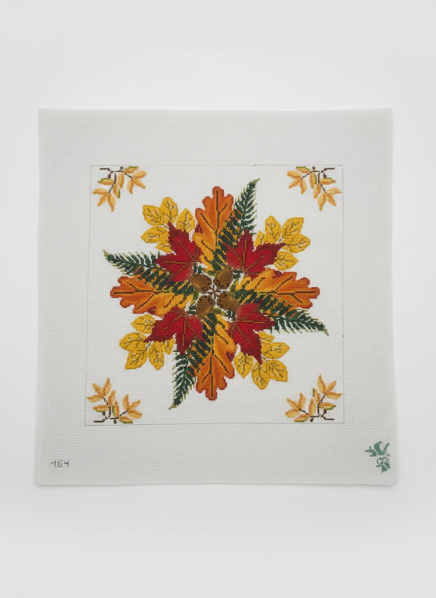 Fall Leaves and Ferns Pillow