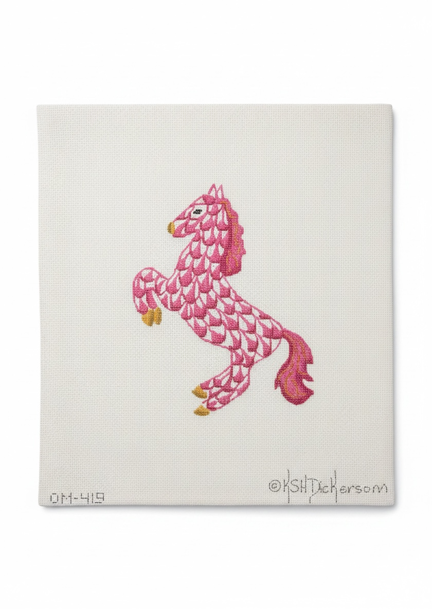 Fishnet Mini Leaping Horse Pink