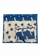 Set of two pouches with star pattern on a white background