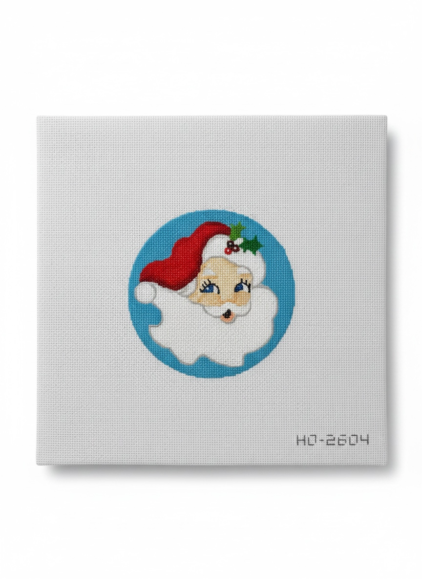 Small Blue Santa Ornament