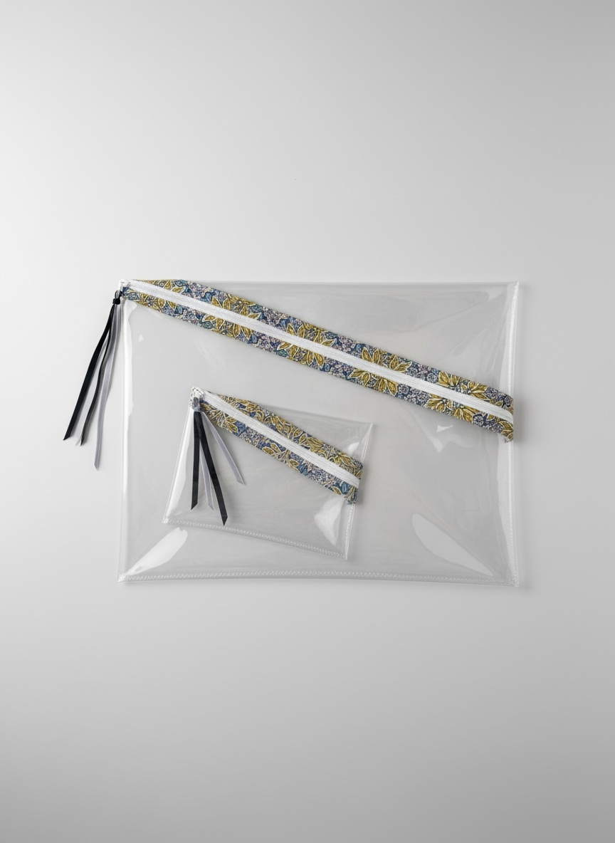 Custom - Set of Two Vinyl Project Bags - Olive Floral