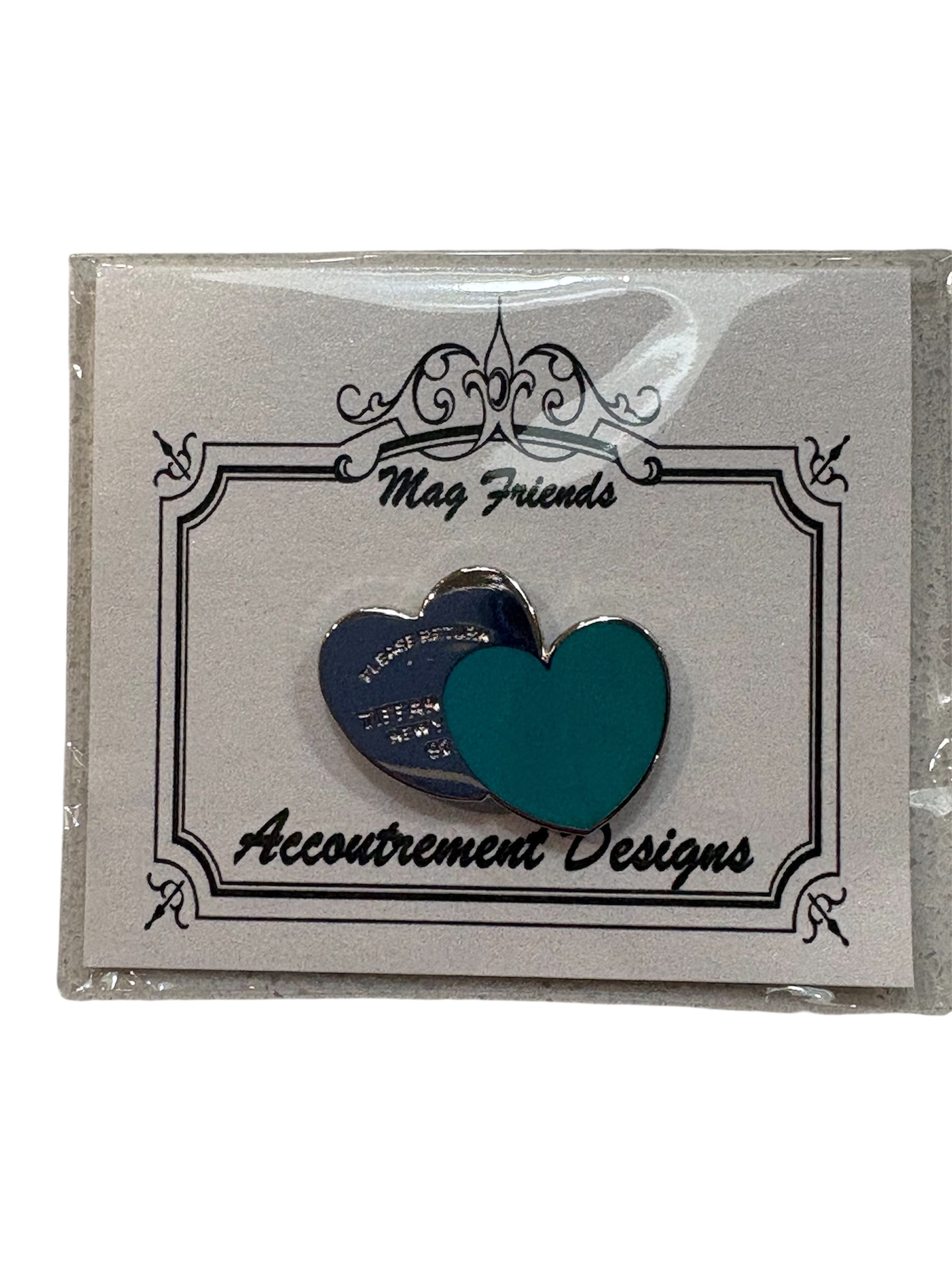 Double Hearts Silver Blue Needle Minder