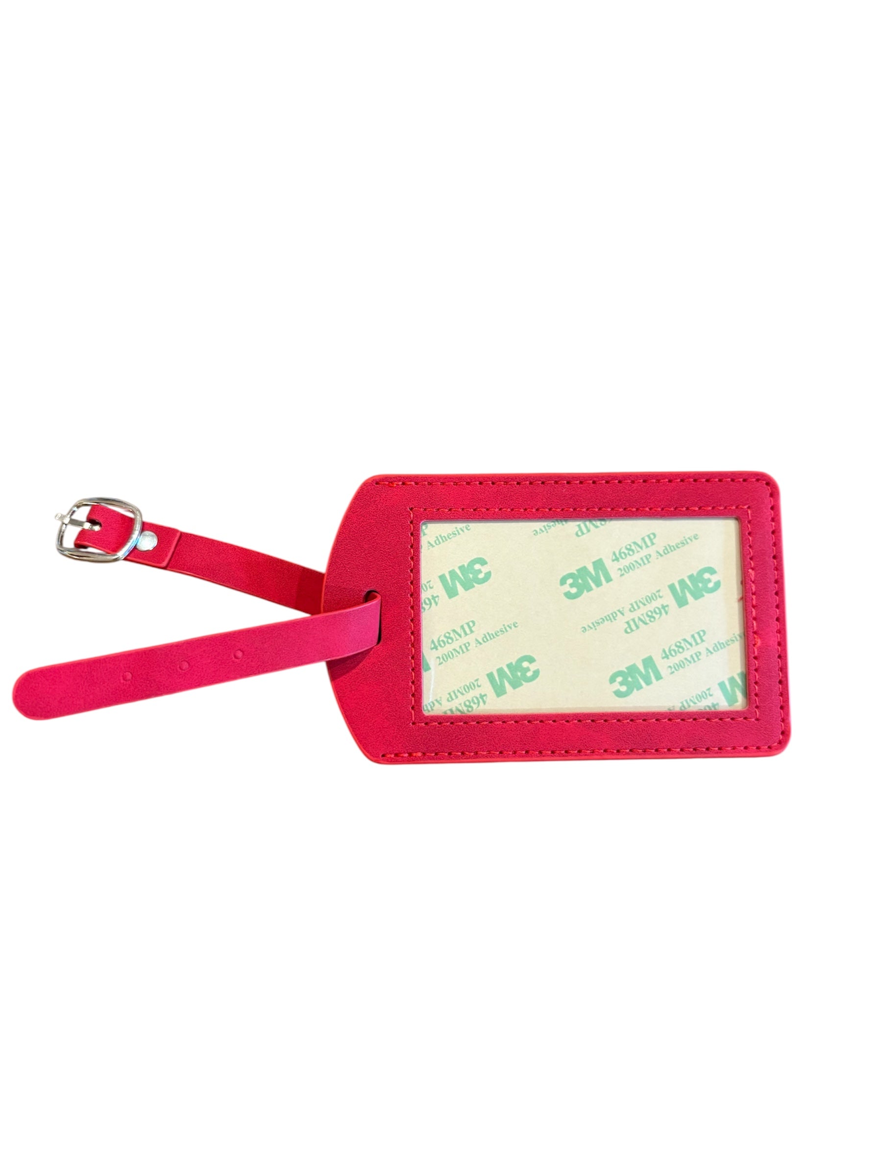 Faux Leather Red Luggage Tag