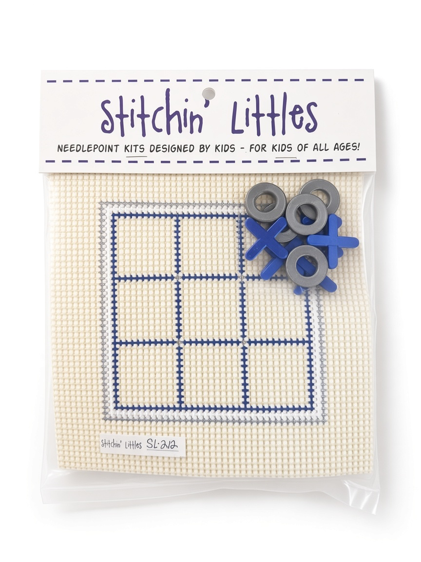 Stitchin' Littles Tic Tac Toe - Blue