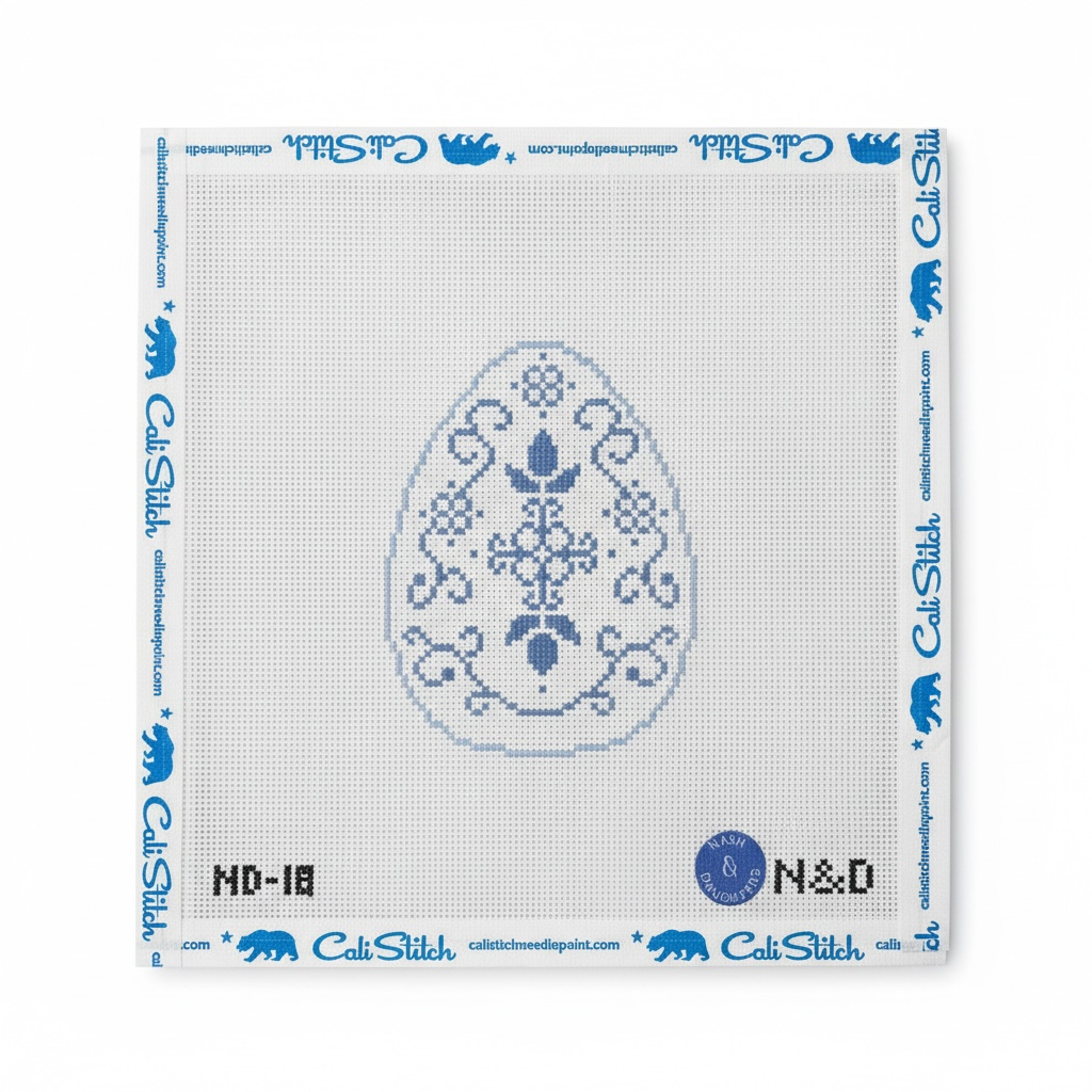 Blue Damask Swirl Egg