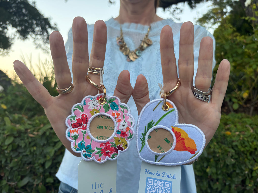 Exclusive Cali Stitch Scallop, Heart and Circle Bag Tags