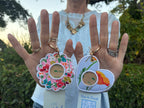 Exclusive Cali Stitch Scallop, Heart and Circle Bag Tags