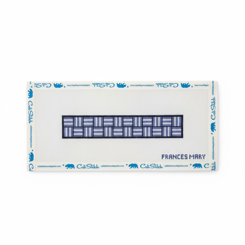 Basketweave Key Fob Blue