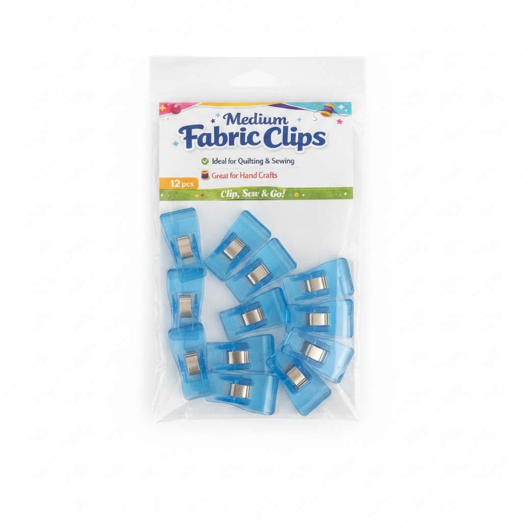 Medium Fabric Clips - Blue