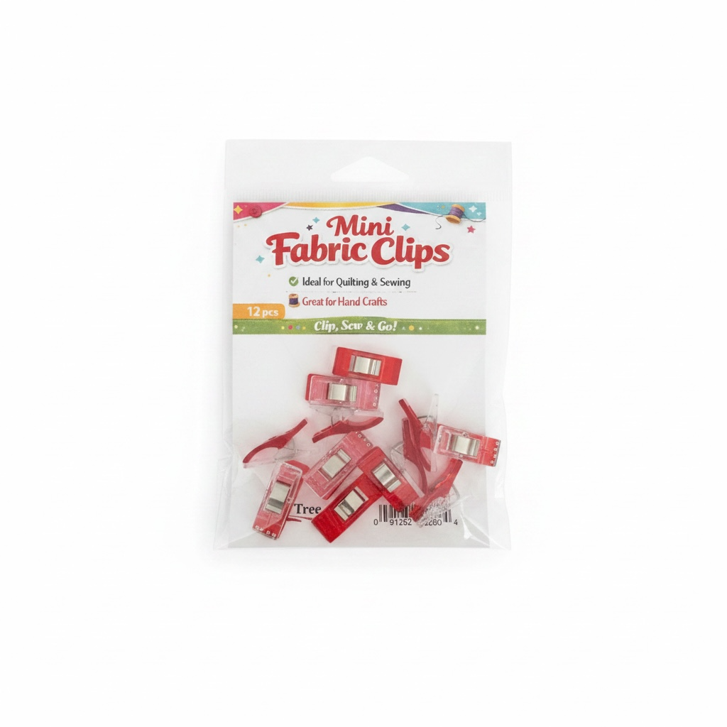 Small Fabric Clips - Red