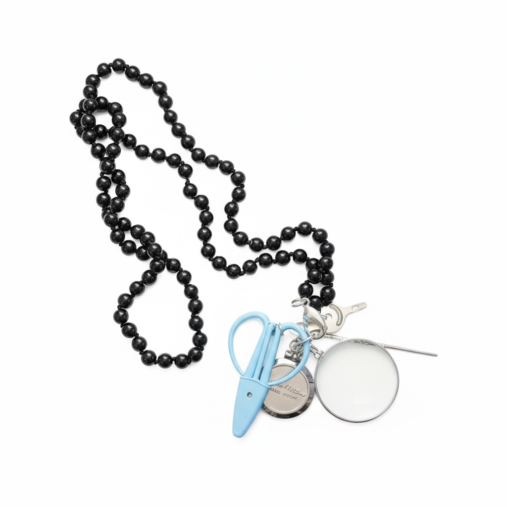 Round Black Chatelaine