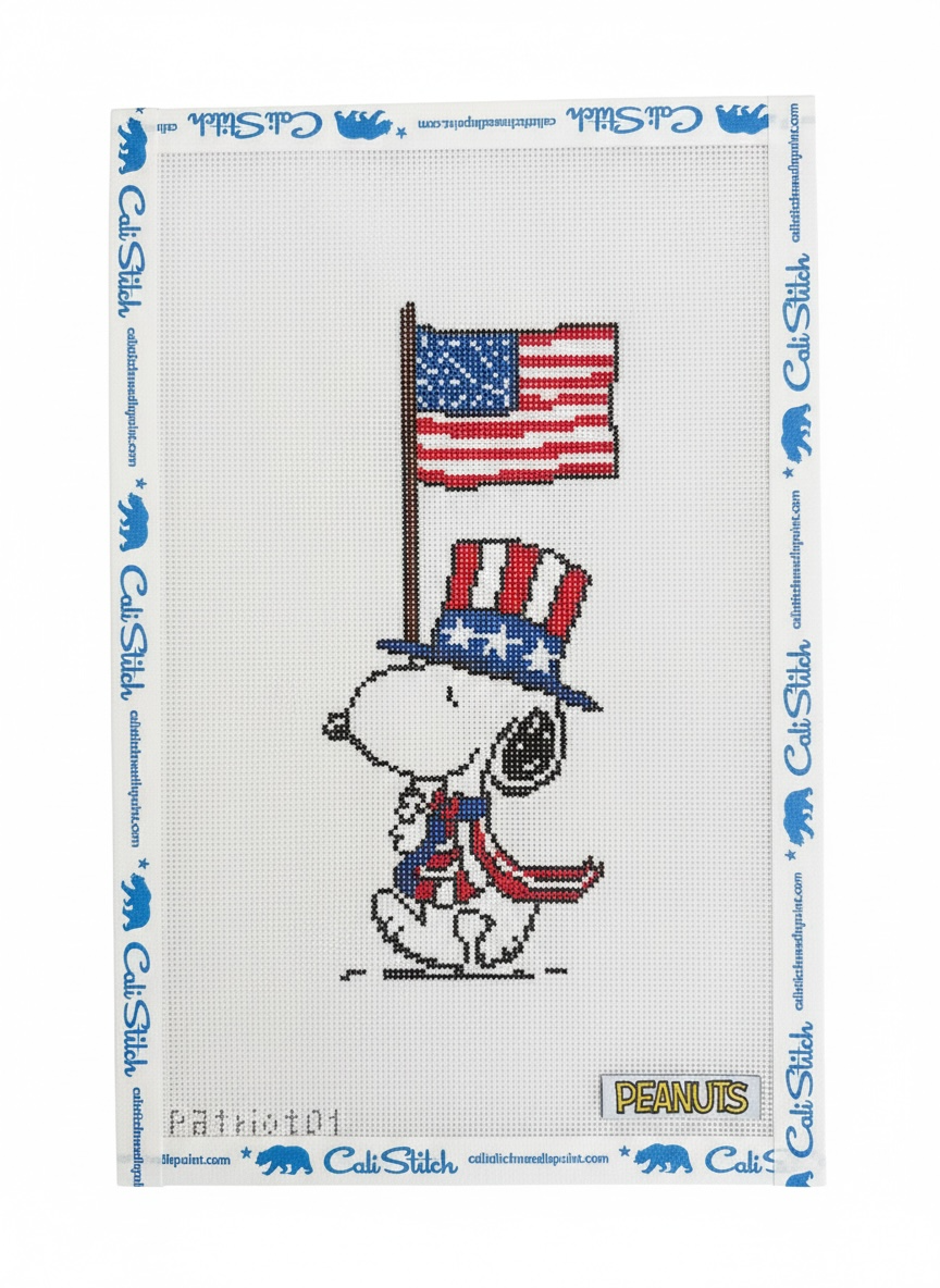 Peanuts Patriotic - Snoopy marching with Flag