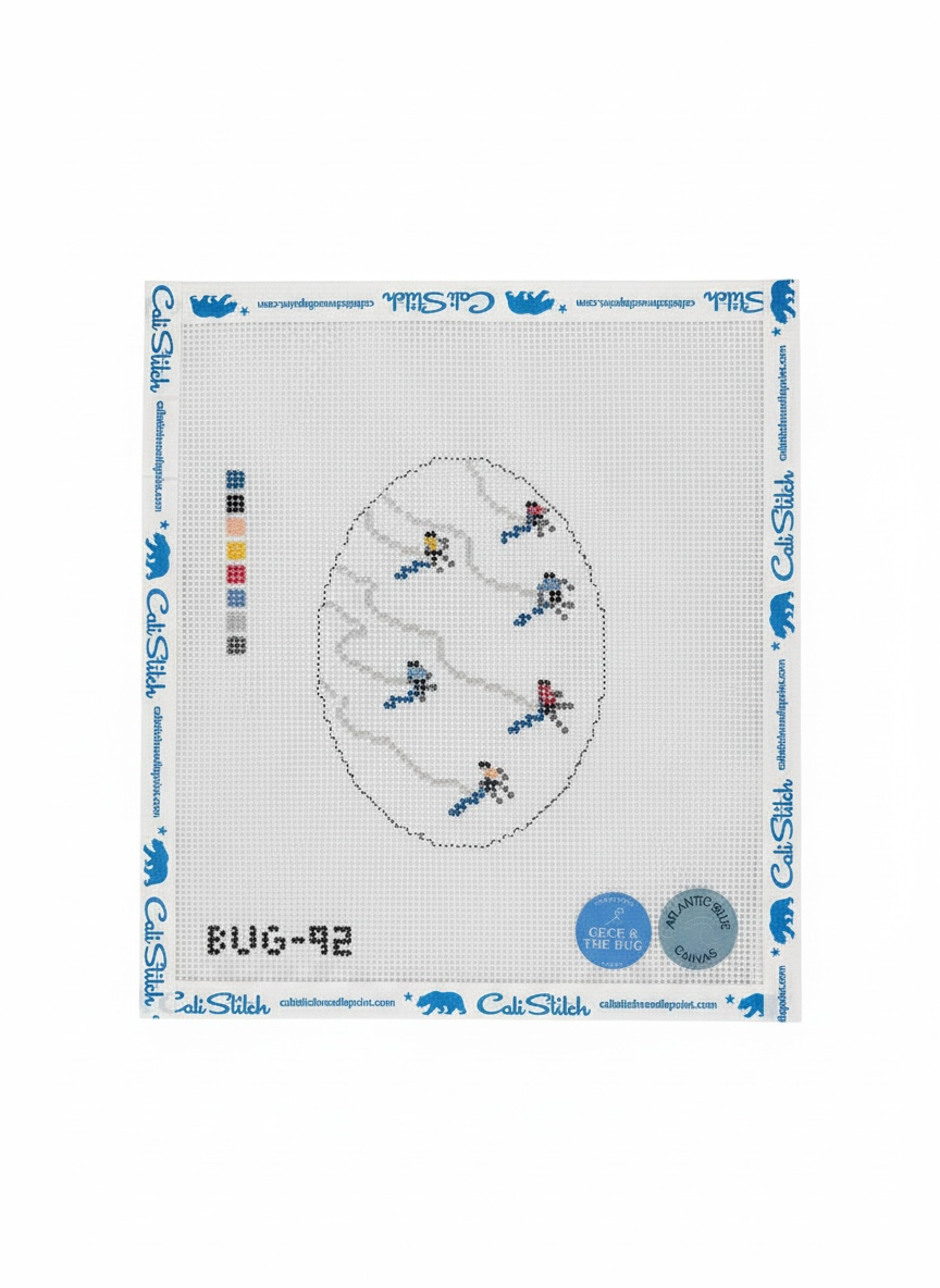 Skiers from Above Oval