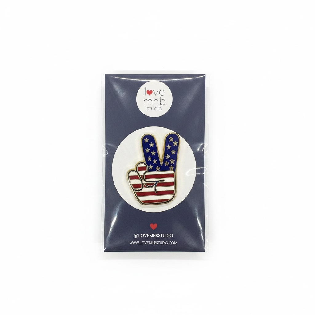 Love MHB Peace Sign Flag Needleminder
