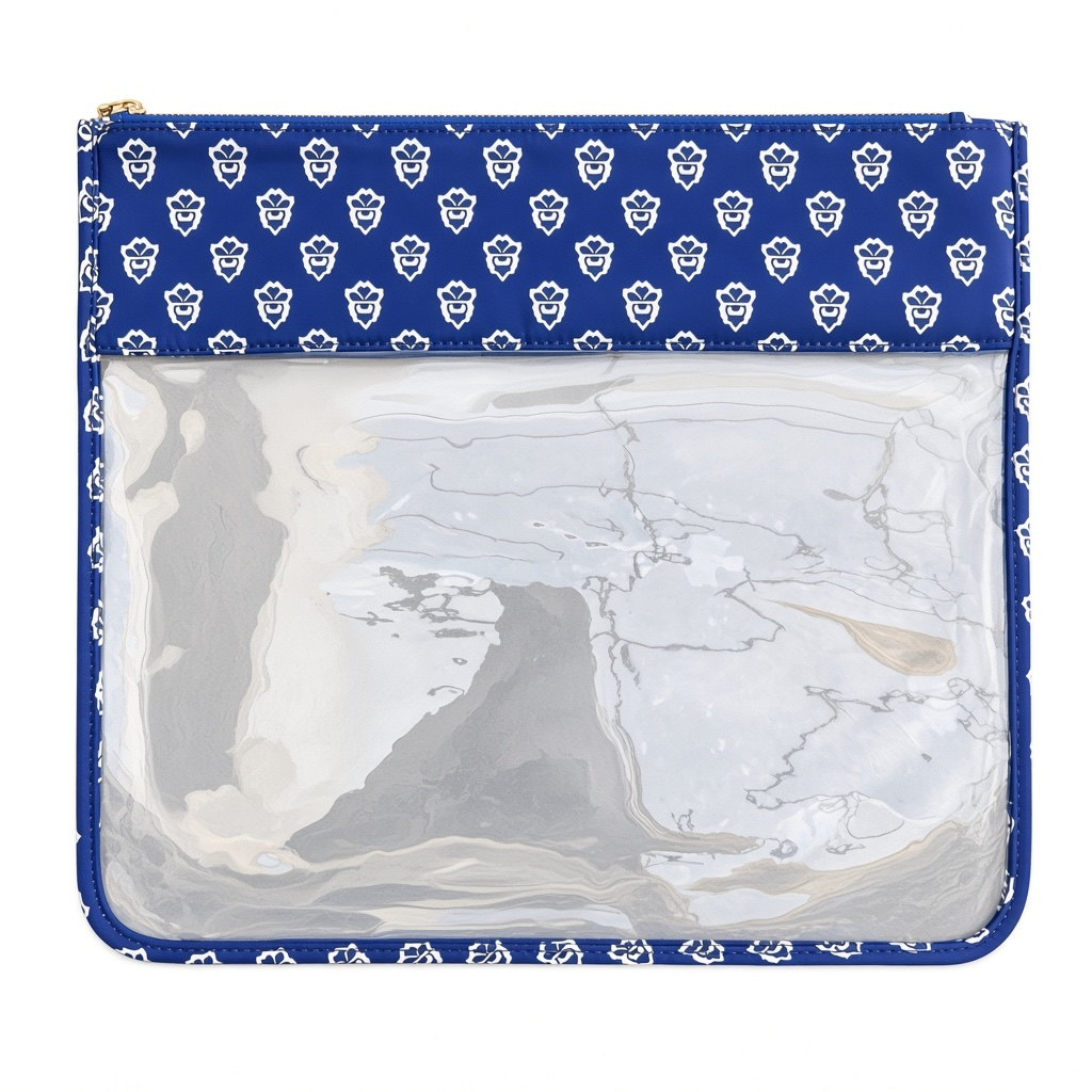TRUNK - Blue Provencal Fabric Project Bag 15" x 13"