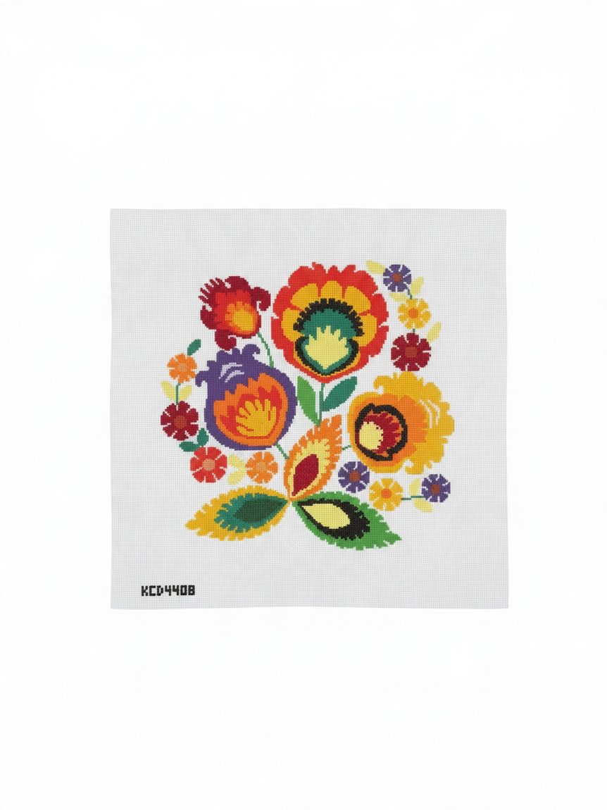 Polish Folk Design - Red Flowers
