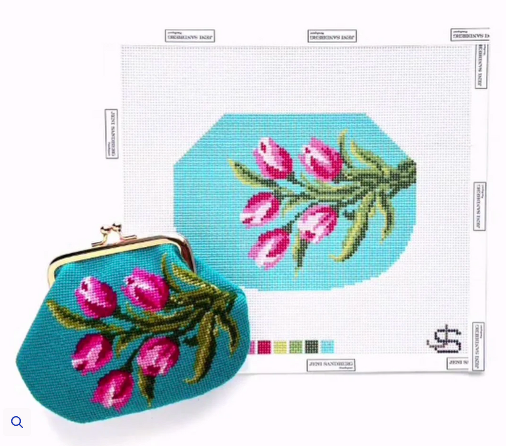 Tulips Kiss Lock Bag - blue