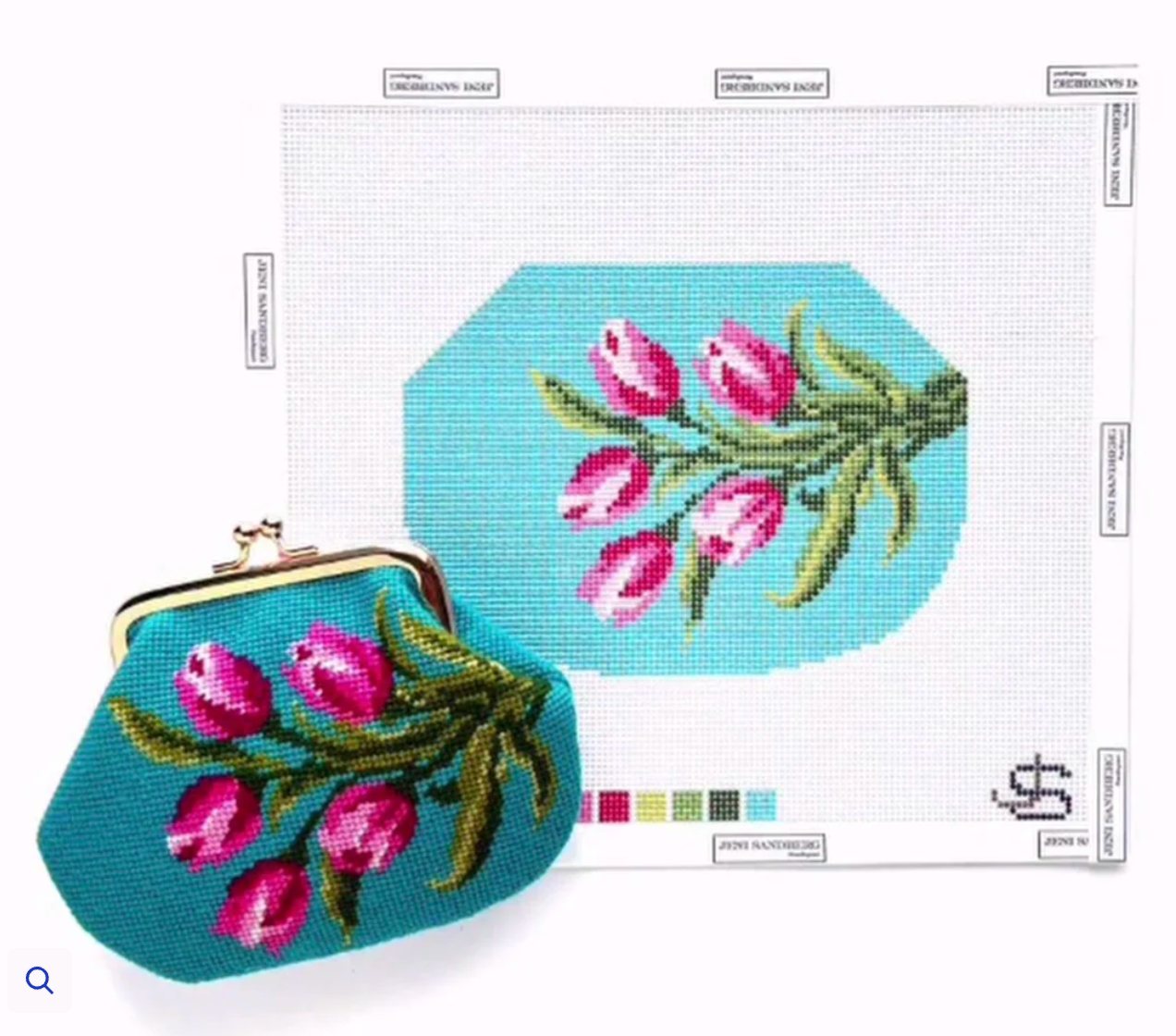 Tulips Kiss Lock Bag - blue
