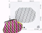 Zig Zag Kiss Lock Bag - Greyscale