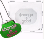 Change is Good Kiss Lock Bag - Greyscale