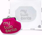 My Two Cents Kiss Lock Bag - Greyscale