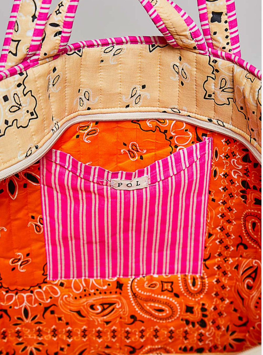 Love Bandana Tote - Orange/Pink